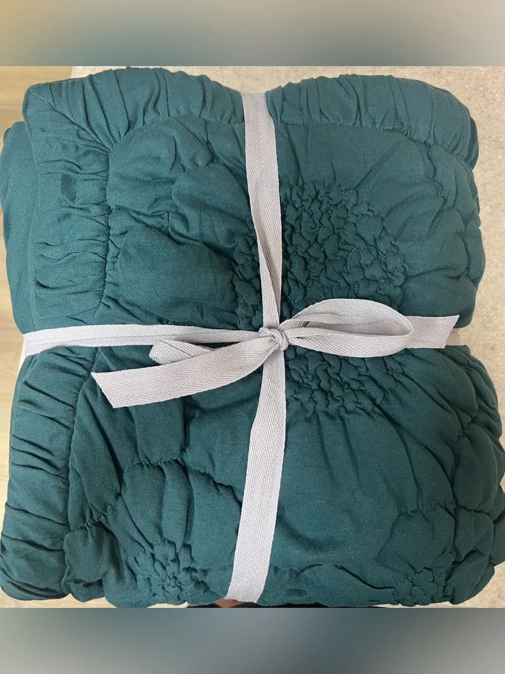 Anthropologie Dahlia Cotton Jersey Floral Euro Shams, Teal Floral, Set of 2